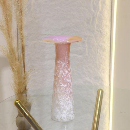 فازة 32سم زجاج ملون اسطوانة باب دائرة L8/11=ك7