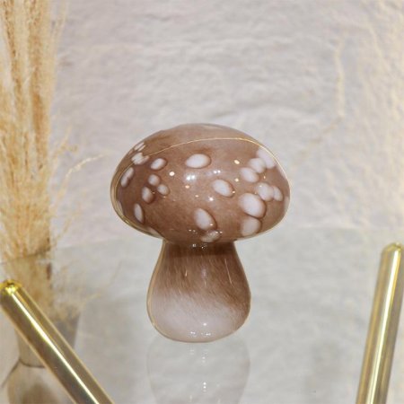 تحفة شكل فطر 15سم زجاج بني L8/17=ك7