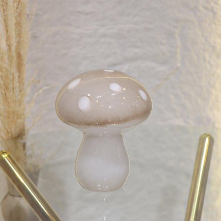 تحفة شكل فطر 20سم زجاج بيج L8/18=ك7