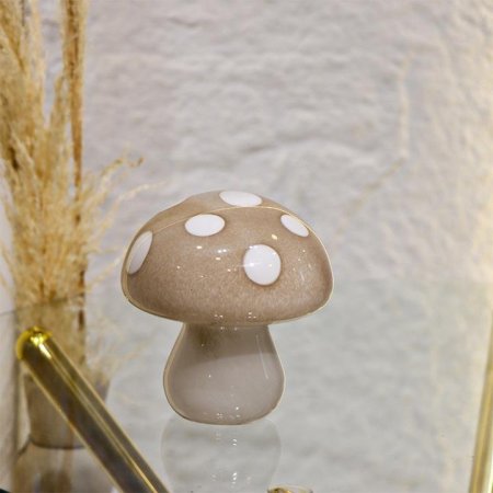 تحفة شكل فطر 15سم زجاج بيج L8/19=ك7