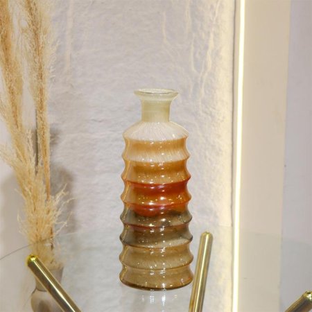 فازة 38سم زجاج ملون اسطوانة حلقات L8/21=ك7