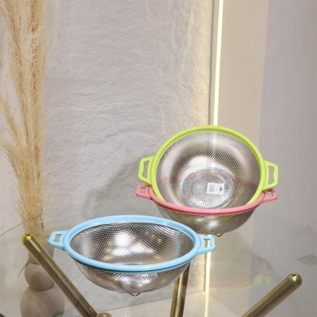 مصفاه ستانلس ستيل 24سم اطار بلاستك ملون بيدين EL52/2 =ك7