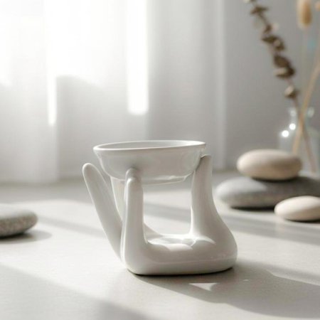 مبخرة بورسلان ابيض شكل كف EL13/8 =ك7