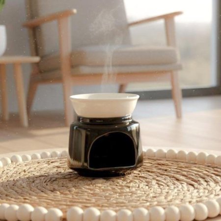 مبخرة بورسلان اسود 9سم وجة ابيض EL13/14 =ك7