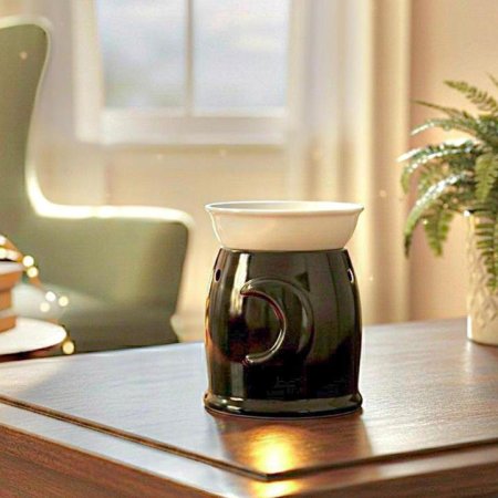 مبخرة بورسلان اسود 10سم وجة ابيض رسمة هلال EL13/15 =ك7