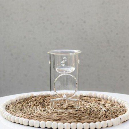 مبخرة زجاج سادة 14سم قاعدة شكل غاز EL13/18 =ك7