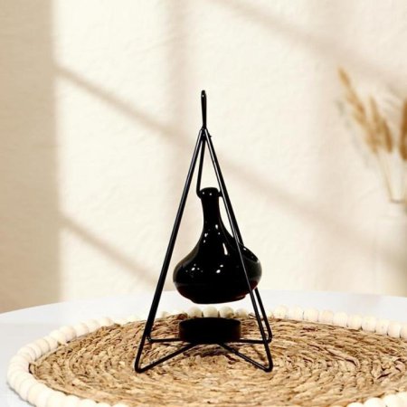 مبخرة اسود مدور ع ستاند حديد تعليق اسود EL13/21 =ك7