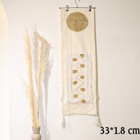 رنر مستطيل 1.8*33سم بيج مرسم فرو ابيض و كابتشينو EL80/3 =ط55