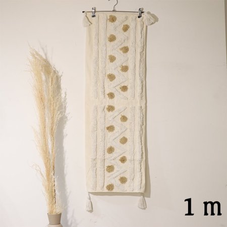 وجة طاولة مربع 1متر بيج مرسم فرو ابيض وعسلي EL80/13 =ط55