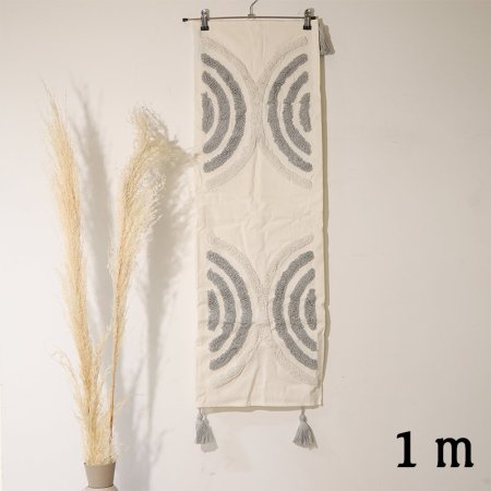 وجة طاولة مربع 1متر بيج مرسم اقواس فرو ابيض وسكني EL80/16 =ط55