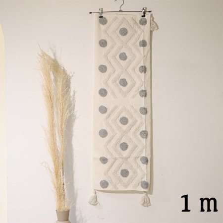 وجة طاولة مربع 1متر بيج مرسم فرو ابيض ودوائر سكني EL80/17 =ط55