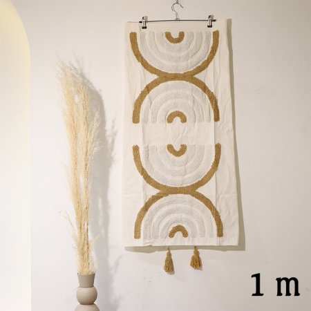 وجة طاولة مربع 1متر بيج مرسم اقواس فرو ابيض وكموني EL80/18 =ط55