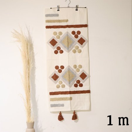 وجة طاولة مربع 1متر بيج مرسم اقواس فرو ابيض وبني غامق EL80/19 =ط55