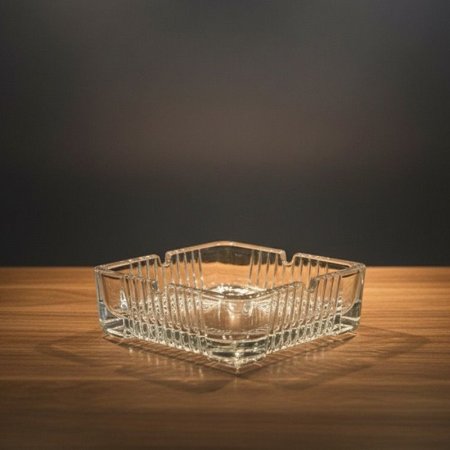 متكة مربع 10سم زجاج سادة محزز  K76/4 =ك4