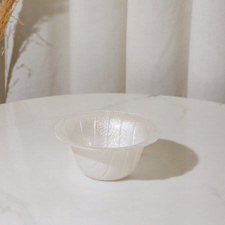 زبدية زجاج ابيض 13سم بحيف K54/7 =ك4