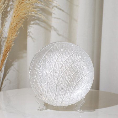 صحن جور مدور 20سم زجاج ابيض موشح K54/8 =ك4