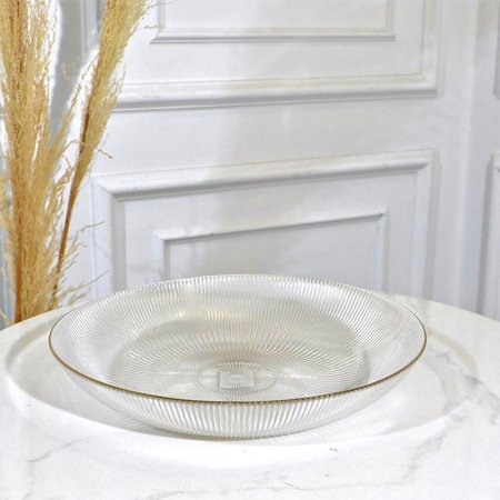 جاط فواكة مدور 33سم زجاج محزز (ت.ك3) حيف ذهبي EL54/45 =ك7