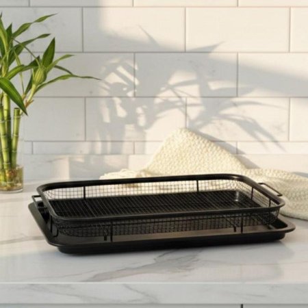 مصفاه بطاطا مستطيل 30*23سم +صينية شبك حديد اسود EL119/2 =ك6