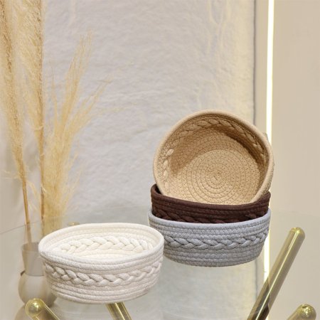 سلة خبز مدور 20سم كتان ملون EL27/13 =ك8