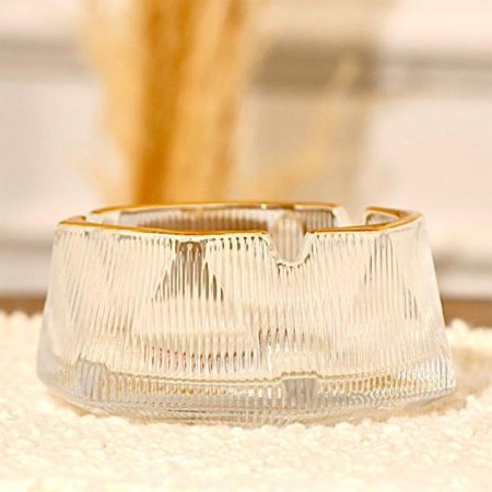 متكة مدور 10سم زجاج محزز حيف ذهبي EL131/2 =ك8