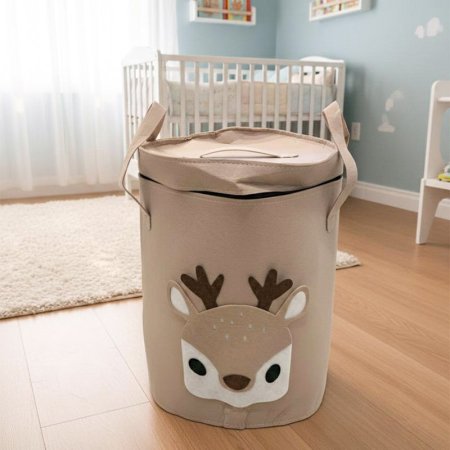 صندوق العاب مدور قماش ملون مع رسمة EL63/4 =ك8