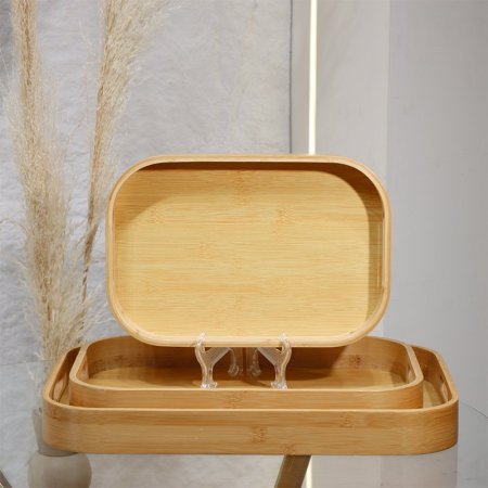 طقم صواني /3 بيضاوي خشب بامبو حيف عالي EL72/9 =ط55