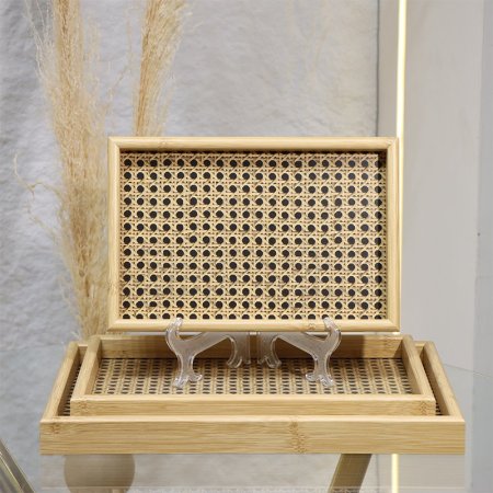 طقم صواني/3 مستطيل وجه مشبك خشب بامبو EL72/10 =ط55