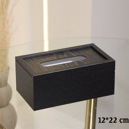 بكيت محارم مستطيل 22*12سم خشب بامبو اسود  EL72/23 =ط55