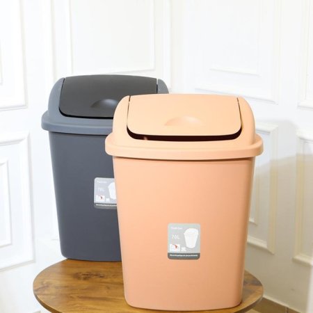 سطل مهملات 70لتر بلاستك ملون غطا مروحة EL79/3 =ك6