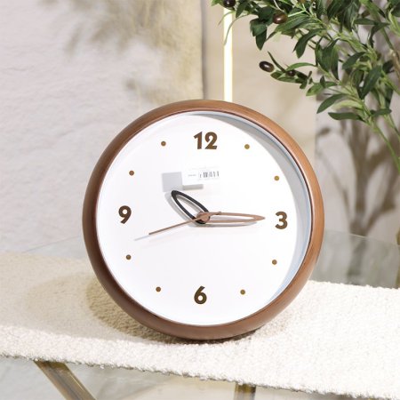 ساعة حائط مدر 30سم اطار بلاستك بني EL126/3 =ك7