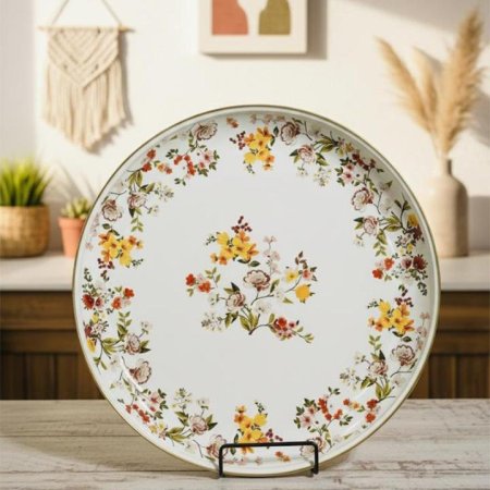 سدر زينكو 36سم بيج مرسم ورد ملون حيف ذهبي EL135/4 =ك6