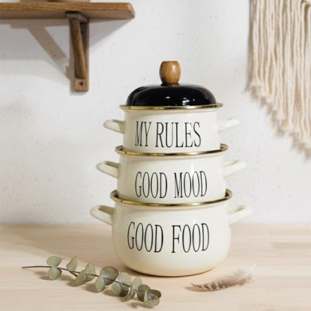 طقم/3 طناجر زينكو 18/20/22سم بيج مكتب حيف ذهبي EL135/7 =ك6