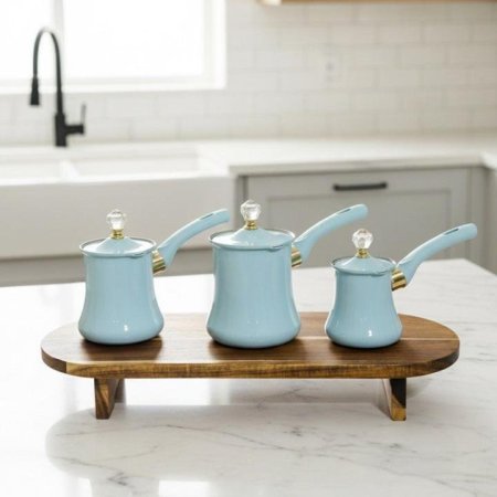 طقم/3 بكارج زينكو 8/10/12سم ازرق غطا يد جوهرة ع.ك هدية EL121/14 =ك6