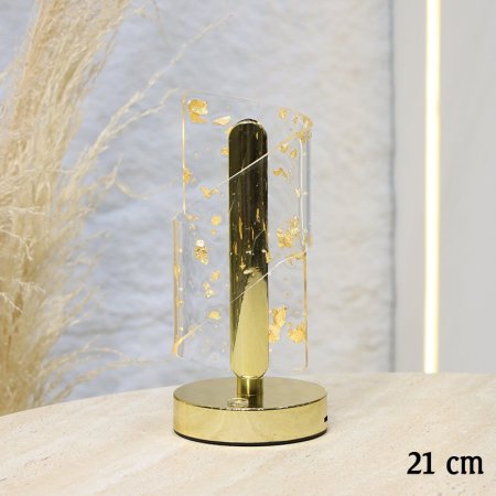 سهارة اكرلك شفاف 21سم اضاءة 3 الوان مرسم ورق الذهب EL105/14 =ط57