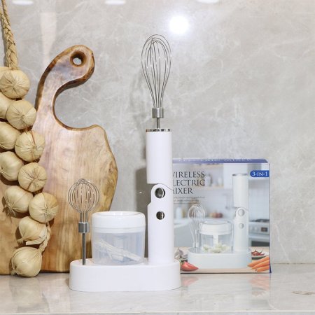 طقم/3 خلاط كهربائي + 2رؤوس + مفرمة ثوم  USB شحن EL105/1 =ط57