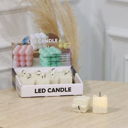 شمعة بلاستك مربع هدية ت.ك12 اضاءة بطاريات EL30/6 =رم2