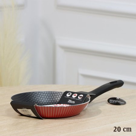 مقلى مدور SENSTAN احمر 20سم وجه اسود خلية نحل EL55/13 =رم3