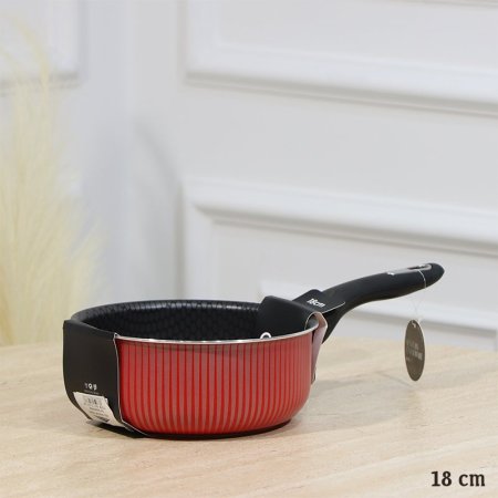 كسرولة مدور SENSTAN احمر 18سم وجه اسود خلية نحل  EL55/24 =رم3