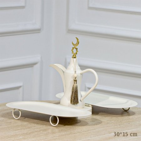 مضيفة بيضاوي طوي 30*15سم 2 عين تنك بيج مسكة دلة EL91/9 =رم1