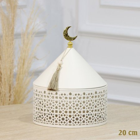 مضيفة رمضان مدور 20سم تنك يبج مشبك غطا مخروط مسكة هلال EL91/25 =رم1