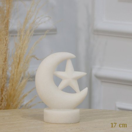تحفة شكل هلال ونجمة 17سم ريزن بيج اضاءة بطاريات EL156/20 =رم1