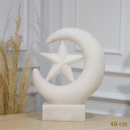 تحفة شكل هلال ونجمة 40سم ريزن بيج اضاءة بطاريات EL156/21 =رم1