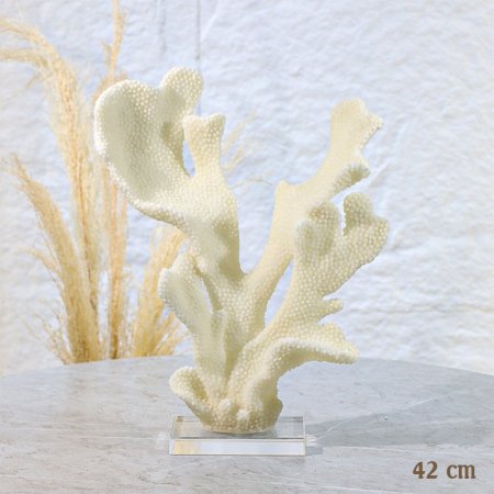 تحفة شكل اعشاب بحرية 42سم ريزن بيج قاعدة زجاج مستطيل K320/13 =رم1