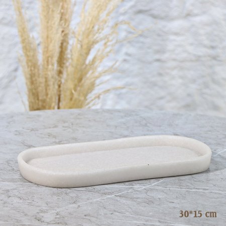 صينية بيضاوي 30*15سم  ريزن ابيض EL156/8 =رم1