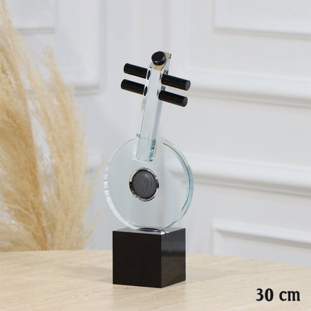 تحفة كرستال الة كمان 30سم قاعدة اسود مربع EL85/7 =رم2