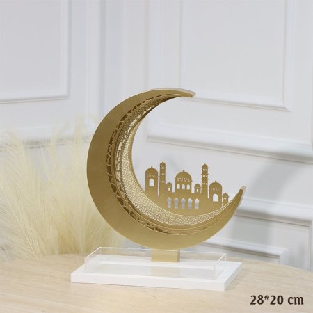 ستاند خشب مضيفة مستطيل 28*20سم هلال ومسجد ذهبي EL43/1 =رم3