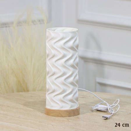 سهارة جبص ابيض 24سم شكل معرج اضاءة شحن EL87/7 =رم3