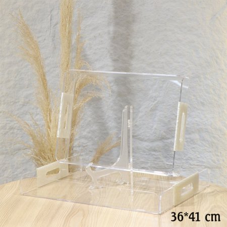 طقم صواني مستطيل /2 اكرلك شفاف 36+41سم بيدين ريزن بيج EL37/3 =ط58
