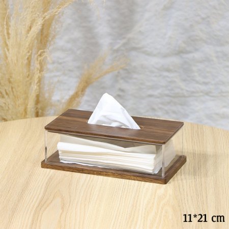 بكيت محارم مستطيل 21*11سم خشب جوانب اكرلك شفاف EL37/10 =ط58