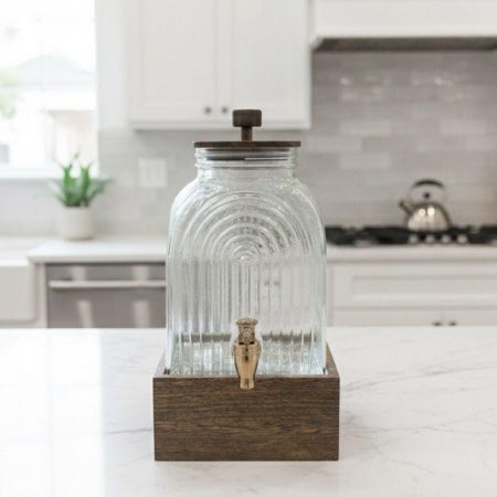 مطربان مربع زجاج حنفية 6لتر قاعدة وغطا خشب معتق ECO++ TD21A